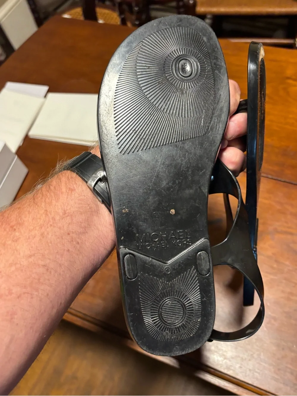 Michael Kors Women’s Black Jelly Thong Sandals Size 8M Style RD16A
